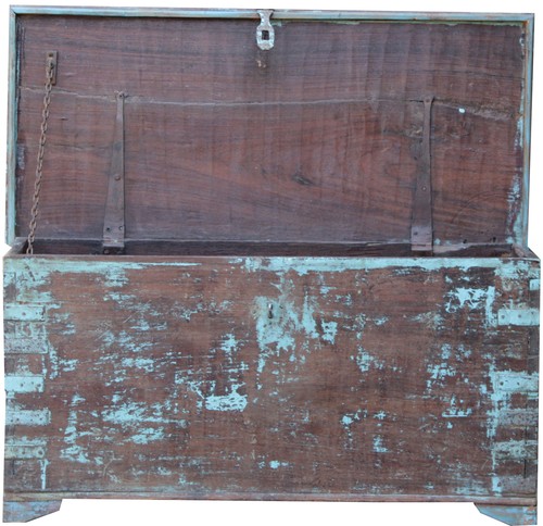 Holztruhe aus massivholz - holztruhe, im