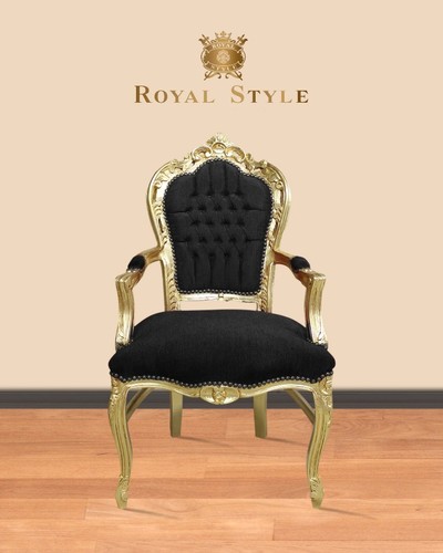 Barock stuhl schwarz gold