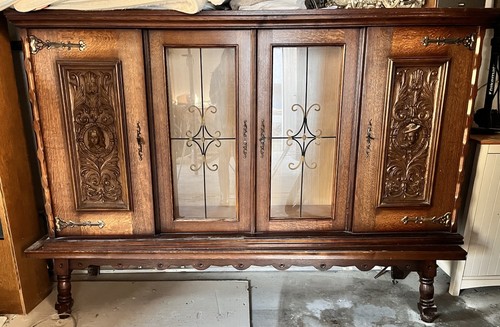 Antike holzkommode mit vitrine - antike,