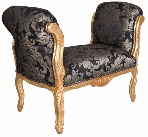 Sitzbank barock schwarz - sitzbank,